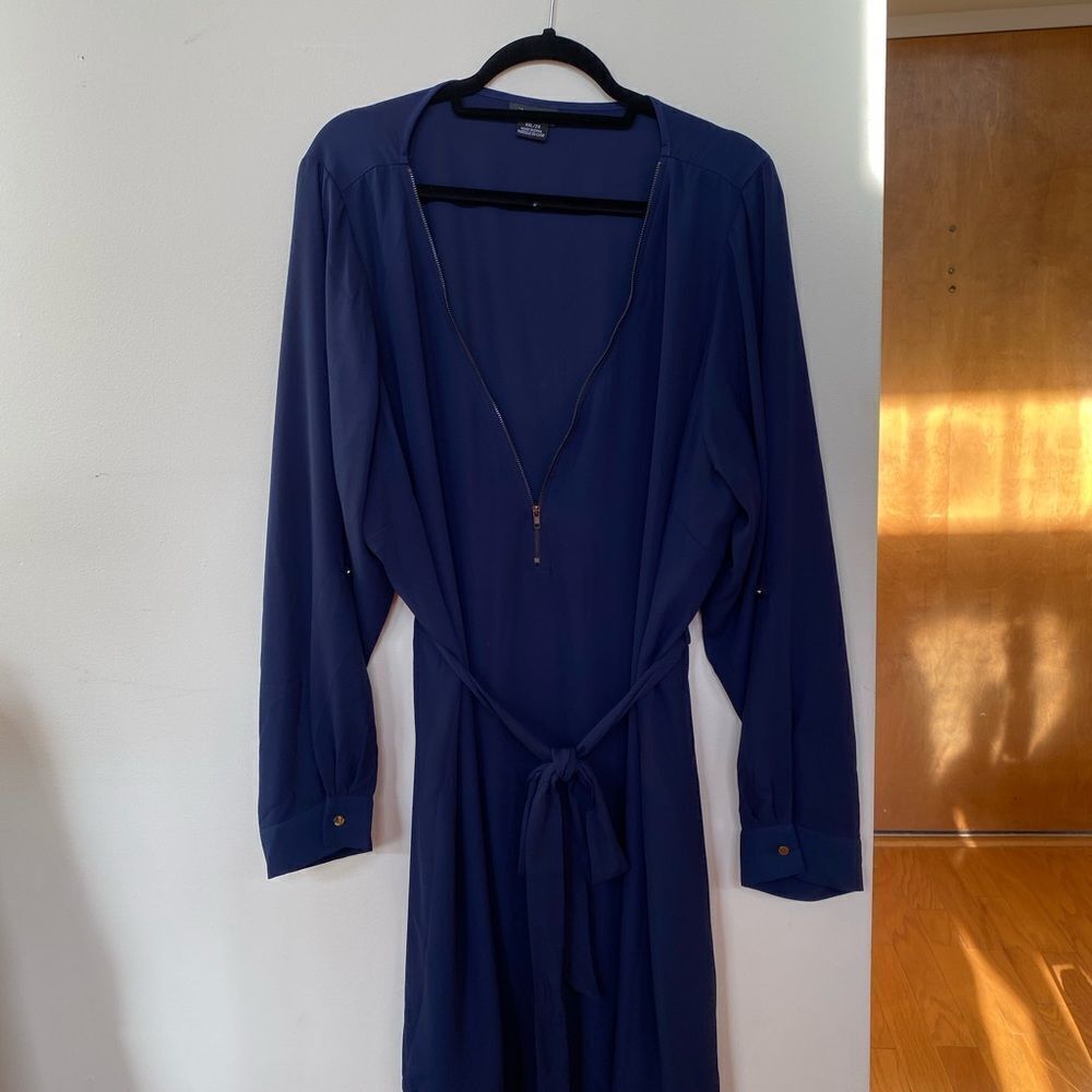 Zip Up Navy Dress